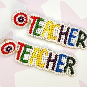 Colorful Beaded Teacher Earrings‎
